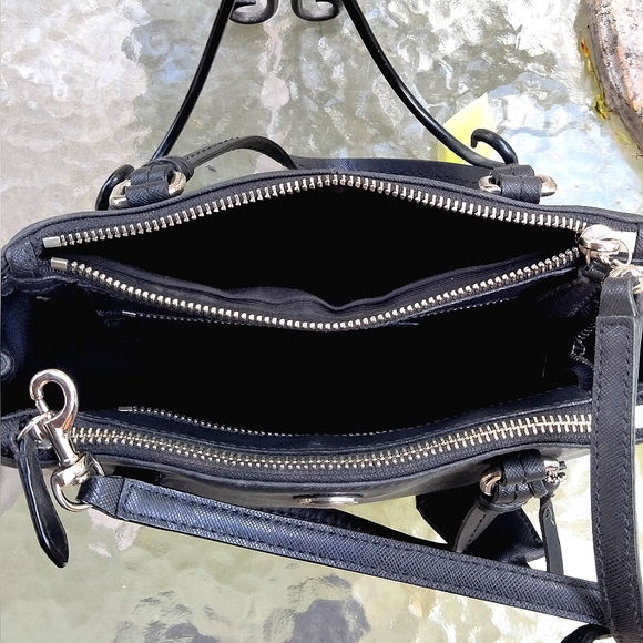 Coach Peyton Black Leather Double Zip Crossbody - Picture 8 of 11